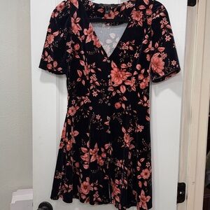 Forever 21 Floral Navy and Pink Dress